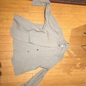 J. Crew Factory Light Gray Button-Front Cardigan